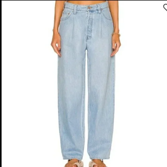 Snacks by Mother The Pleated Fun Dip Puddle Just a Nibble Straight Jeans Size 27 - Picture 2 of 15